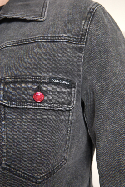Pre-owned Dolce & Gabbana Jacket Gray Washed Cotton Stretch Denim Men It48/ Us38/m 1300usd