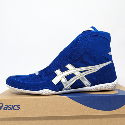 Pre-owned Asics Wrestling Shoes 1083a001 Royal Blue/silver(gold) Ex-eo(twr900) Successor