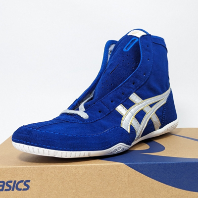 Pre-owned Asics Wrestling Shoes 1083a001 Royal Blue/silver(gold) Ex-eo(twr900) Successor