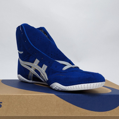 Pre-owned Asics Wrestling Shoes 1083a001 Royal Blue/silver(gold) Ex-eo(twr900) Successor