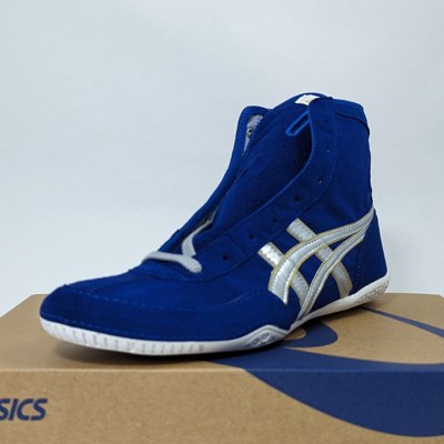 Pre-owned Asics Wrestling Shoes 1083a001 Royal Blue/silver(gold) Ex-eo(twr900) Successor