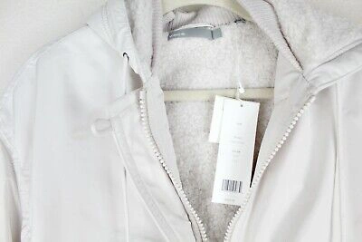 Pre-owned Vince Soft Faux Shearling Lined Zip Bomber Jacket, Lucite, Large, Msrp $525