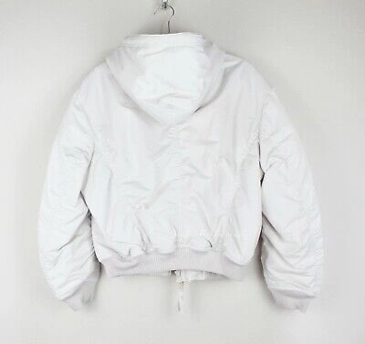 Pre-owned Vince Soft Faux Shearling Lined Zip Bomber Jacket, Lucite, Large, Msrp $525