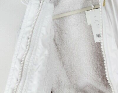 Pre-owned Vince Soft Faux Shearling Lined Zip Bomber Jacket, Lucite, Large, Msrp $525