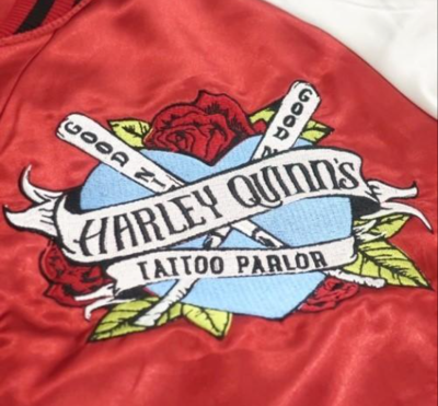 Pre-owned Dc Comics Suicide Squad Size L Souvenir Jacket Sukajan Outerwear Crazy Harley Quinn Unisex In Red