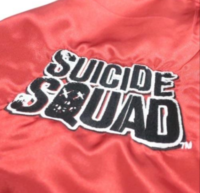 Pre-owned Dc Comics Suicide Squad Size L Souvenir Jacket Sukajan Outerwear Crazy Harley Quinn Unisex In Red