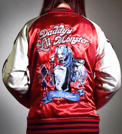 Pre-owned Dc Comics Suicide Squad Size L Souvenir Jacket Sukajan Outerwear Crazy Harley Quinn Unisex In Red