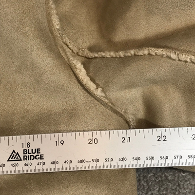 Pre-owned Frye Coat Women's Small Natural Faux Shearling Double Breasted Pea Coat In Beige