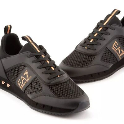 Pre-owned Ea7 Shoes Sneaker Emporio Armani  Man Sz. Us 6,5 X8x027xk050 S297 Black