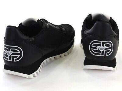 Pre-owned Emporio Armani Shoes Sneaker  Man Sz. Us 8,5 X4x557xm998 A083 Black