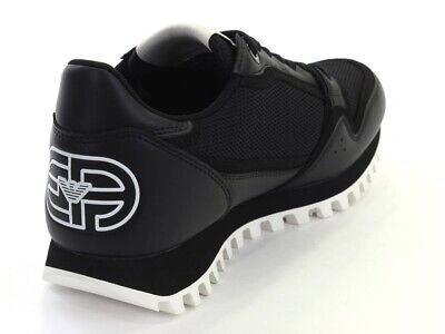 Pre-owned Emporio Armani Shoes Sneaker  Man Sz. Us 9,5 X4x557xm998 A083 Black