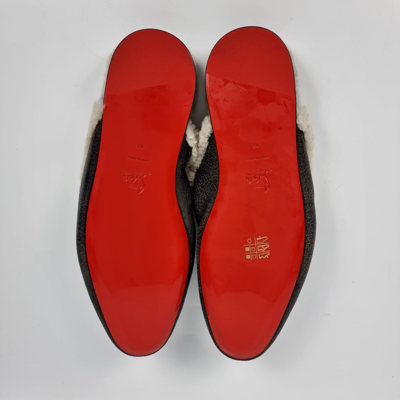 Pre-owned Christian Louboutin Woolito Black Leather Loafers