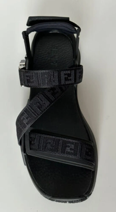 Pre-owned Fendi $895  Men's Ff Strapped Black Sandals 12 Us/ 11 Uk Italy 7x1503