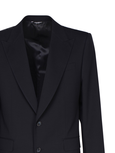 Shop Dolce & Gabbana Sicilian Suit In Stretch Wool In Dark Blue