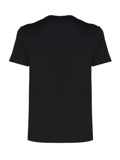 Shop Dolce & Gabbana Cotton T-shirt With Logo Plaque In Nero
