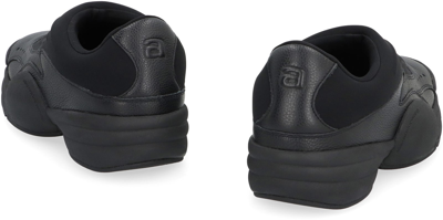Shop Alexander Wang Leather Slip-on Sneakers In Black