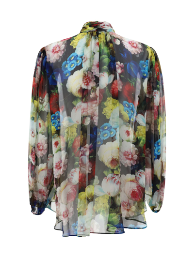 Shop Dolce & Gabbana Blouse Shirt In Fiore Notturno F.nero