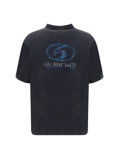 Shop Balenciaga T-shirt In Faded Black/blue