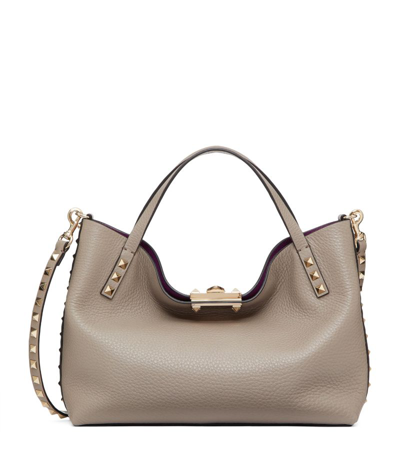 Shop Valentino Leather Rockstud Cross-body Bag In Nude