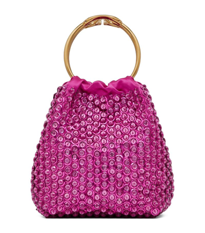 Shop Valentino Embellished Carry Secrets Top-handle Bag In Pink