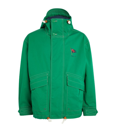 Shop Polo Ralph Lauren Nylon Twill Hooded Jacket In Green