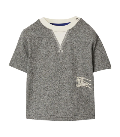 Shop Burberry Kids Cotton Ekd T-shirt (6-24 Months) In Grey