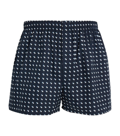 Shop Sunspel Classic Boxer Shorts In Navy