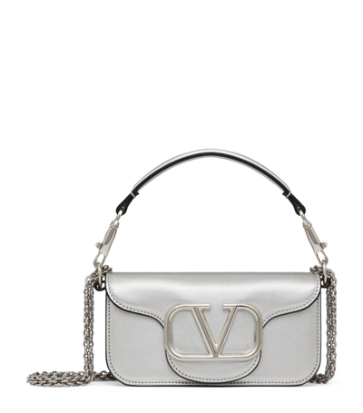 Shop Valentino Leather Loco Shoulder Bag In Metallic