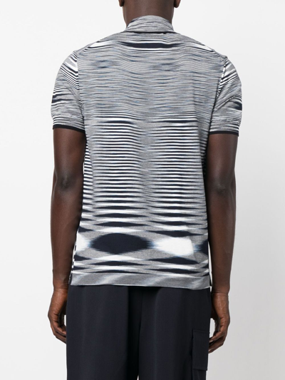 Shop Missoni Tie-dye Print Cotton Polo Shirt In Blue