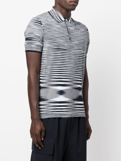 Shop Missoni Tie-dye Print Cotton Polo Shirt In Blue