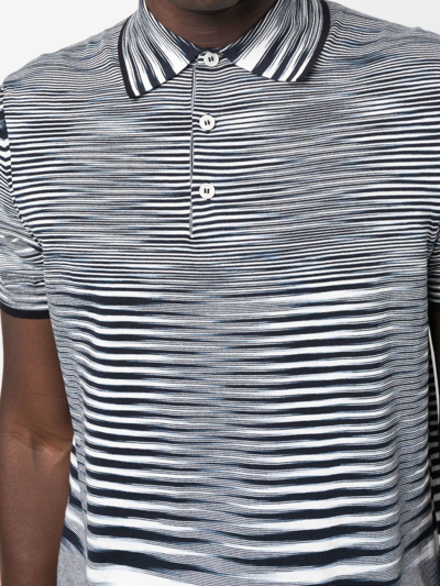 Shop Missoni Tie-dye Print Cotton Polo Shirt In Blue