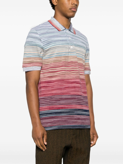 Shop Missoni Tie-dye Print Cotton Polo Shirt In Red