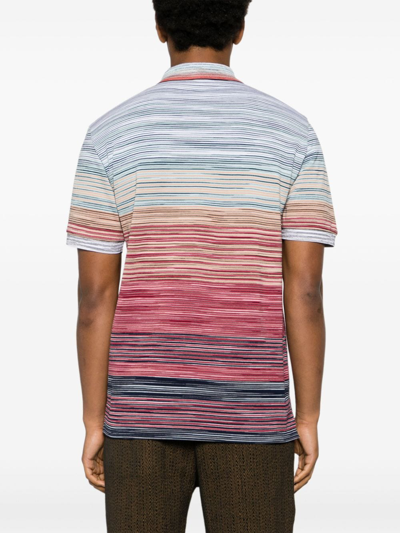 Shop Missoni Tie-dye Print Cotton Polo Shirt In Red