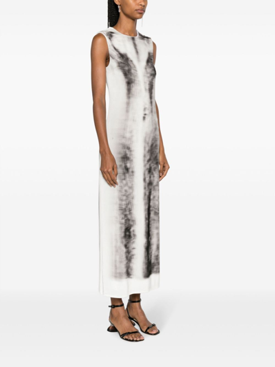 Shop Loewe Blurred Print Tube Dress In Grey