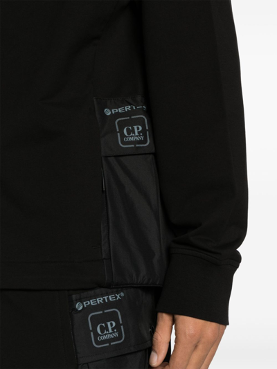 Shop C.p. Company Zipped Hoodie In Black