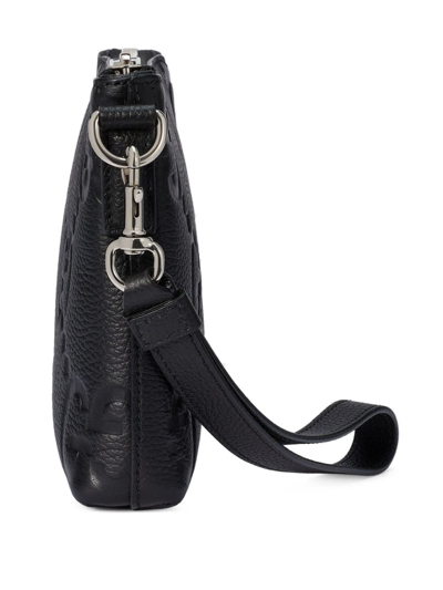 Shop Gucci Jumbo Gg Leather Crossbody Bag In Black