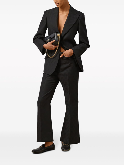 Shop Gucci Wool Single-breasted Blazer Jacket In Black