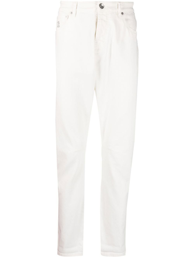 Shop Brunello Cucinelli Leisure Fit Denim Jeans In White