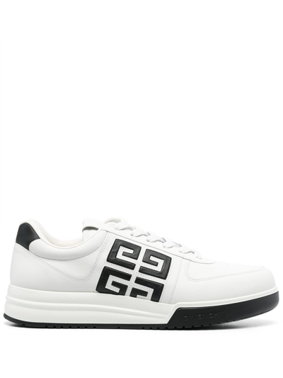 Shop Givenchy G4 Leather Sneakers In White