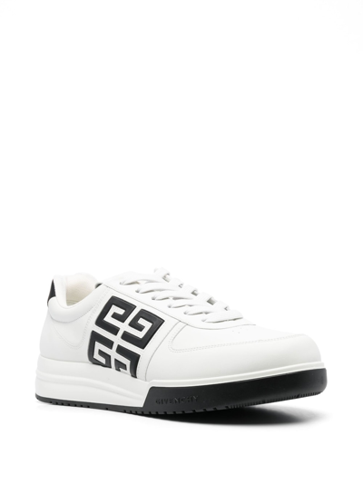 Shop Givenchy G4 Leather Sneakers In White