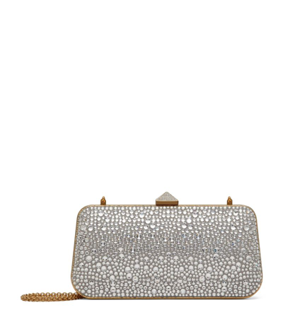 Shop Valentino Crystal-embellished Minaudiere Clutch Bag In Metallic