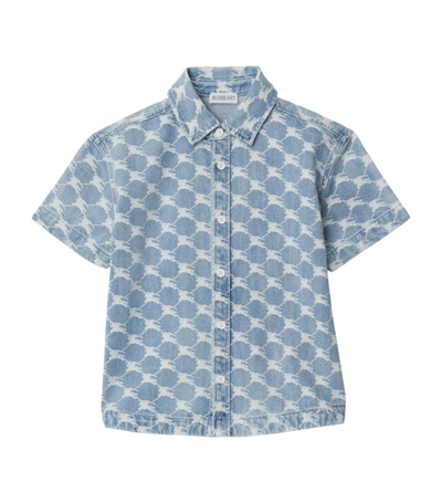 Shop Burberry Kids Japanese Demin Ekd Shirt (3-14 Years) In Blue