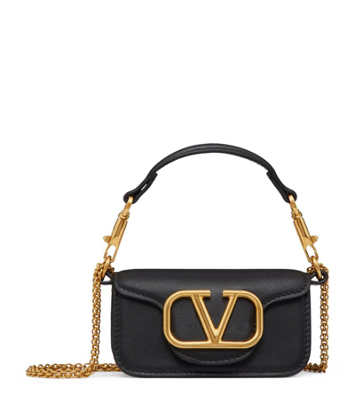 Shop Valentino Leather Locò Shoulder Bag In Black