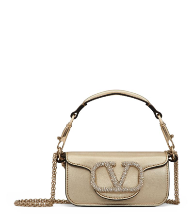 Shop Valentino Leather Locò Shoulder Bag In Metallic