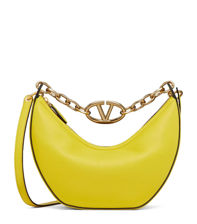 Shop Valentino Vlogo Moon Shoulder Bag In Yellow