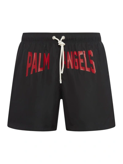 Shop Palm Angels Swim Shorts Swimwear In Black