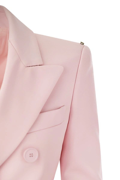 Shop Sportmax Frizzo - Scuba Jersey Blazer In Pink