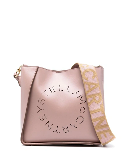 Shop Stella Mccartney Stella Logo Mini Crossbody Bag In Powder