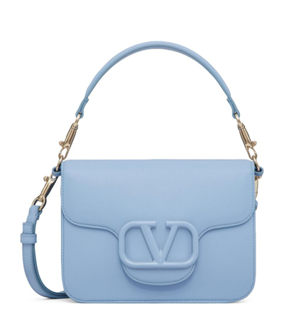 Shop Valentino Leather Loco Shoulder Bag In Blue