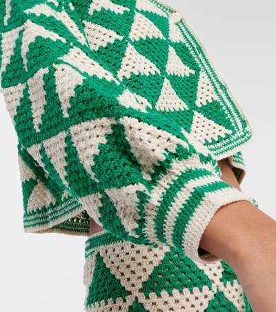 Shop Anna Kosturova Maija Crochet Cardigan In Green